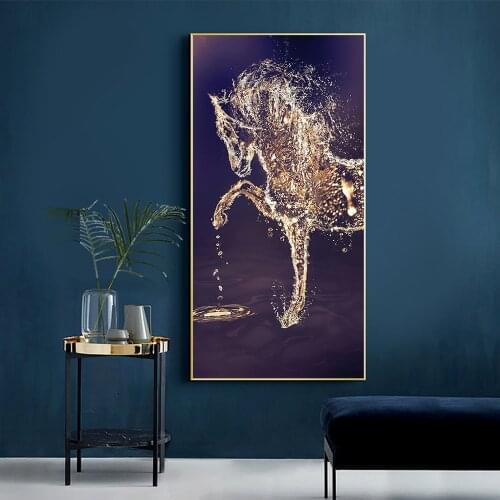 Abstract Horse Canvas Painting Wall Art Posters And Prints Colorful Abstract Wall Artworks Pictures For Living Room Decor