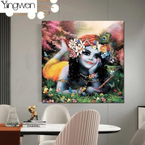 5D DIY Diamond Painting Indian Girl Rhinestone Art Full Diamond Embroidery Handmade Picture Mosaic Butterfly Flower Home Decor