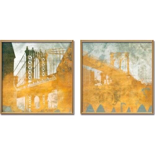 No Frame 2 Pcs Hot Sell Abstract landscape bridge Wall Art Picture Modern Home Decoration Living Room Canvas Print Painting