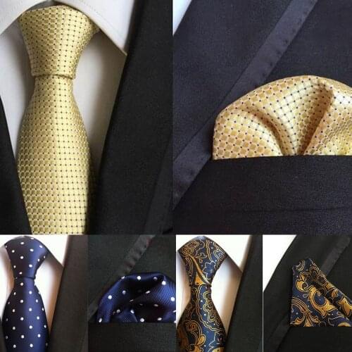 SKng New Designed Hot Mens Ties Paisley Tie Hanky Sets Mens 100% Silk Ties For Men Woven Men Tie Necktie Handkerchief Set