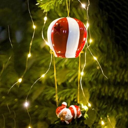 Christmas Hot Air Balloon Light Christmas Tree Santa Decoration Pendant For Home Holiday New Year Party Decor