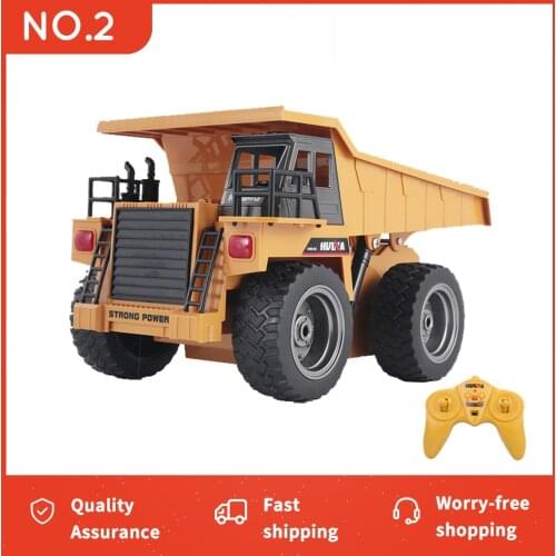 HUINA 1/18 RC Car Tipper Dump Truck Alloy Tractor Model Loader Engineering Vehicle Beach Toys Kids Boys Birthday Xmas Gifts
