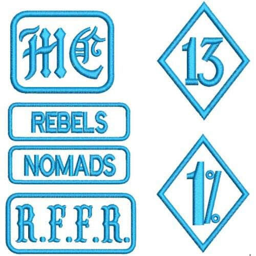 NOMADS MC name tags Embroidered Applique Sewing Label punk biker Patches Clothes Stickers Apparel Badge