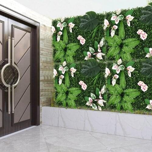 Artificial Plant Lawn DIY Background Wall Simulation Grass Leaf Wedding Decoration Green Privacy Fence Screen Home Decor