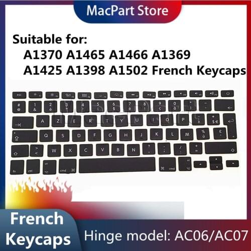 New French Keys Keyboard For Macbook Pro Air 13'' 15'' A1370 A1465 A1466 A1369 A1425 A1398 A1502 Key Caps Keycaps 2010-2015