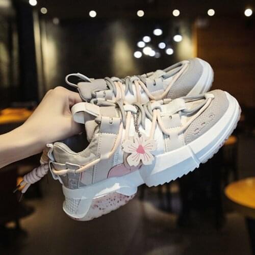 Summer Shoes for Women Sneakers Flower Mesh Dad Shoes Cute Thick Heel White Shoes Designer Breathable Running Platform Sneakers
