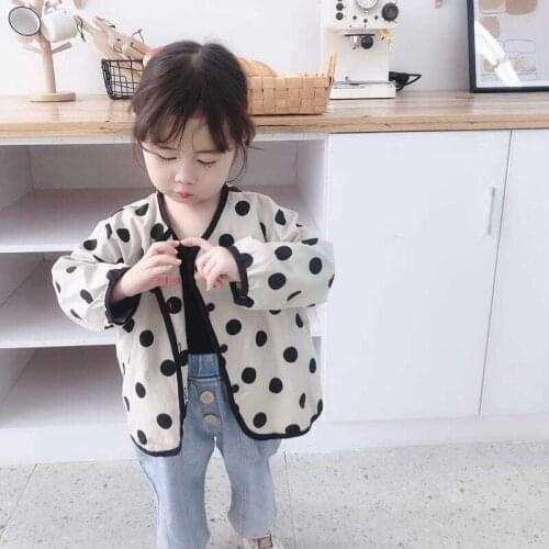 Outerwear Coat Jacket O-neck Collar Single Breasted Solid Regular Cotton New Fashion Simple Cute Cool Spring Autumn Girls