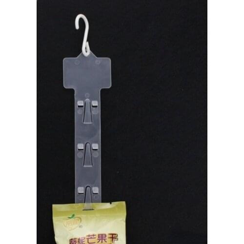 L 620mm 500pcs Plastic Clear PP Retail Hanging Merchandising Clip Strip 12 hooks Products Display