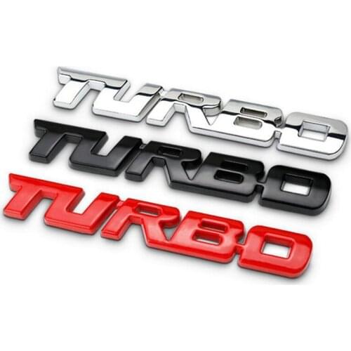TURBO Metal Car Sticker Badge Adhesive Auto Decal Tailgate Emblem Car Body Trim Sticker 3D Decal Badge Accessories Interior