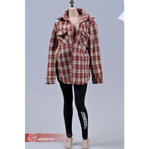 1/6 Male/Female Retro Classic Unisex Plaid Shirt Top Clothes Fit PH HT JO UD Figure Body Toys