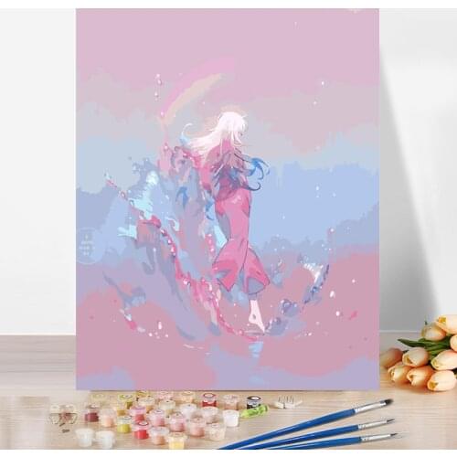 Diy Paint By Number Kit For Adults Kids Abstract Sky Painting Color Decorate The Living Room Dining Room 40x50cm Plank Frame