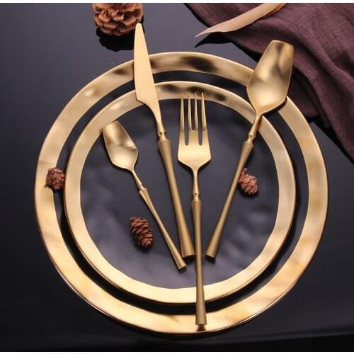 304 Stainless Steel Cutlery Set Gold Dinnerware Set Western Food Cutlery Tableware Dinnerware Christmas Gift Drop shipping