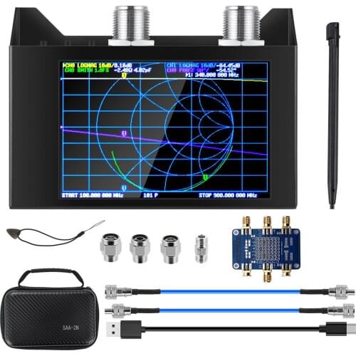 NanoVNA SAA-2N V2.2 Vector Network Analyzer 50KHz-3GHz HF VHF UHF Antenna Analyzer with 4 inch Display Metal Case