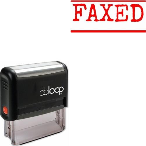 Bbloop 'FAXED' Self-Inking Office Stamp, Rectangular Typewriter Style