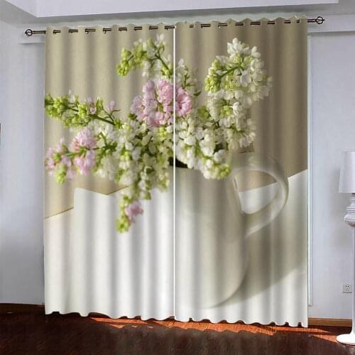 Windows decoration 3D curtain for living room Bedroom kitchen vintage style curtains customize blackout curtains