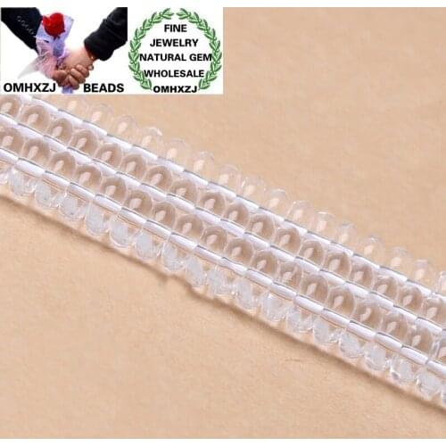OMHXZJ Wholesale ZB266 8*4 3*6mm DIY Bracelet Necklace Jewelry Accessories Components Natural Stone Fine White Crystals Beads