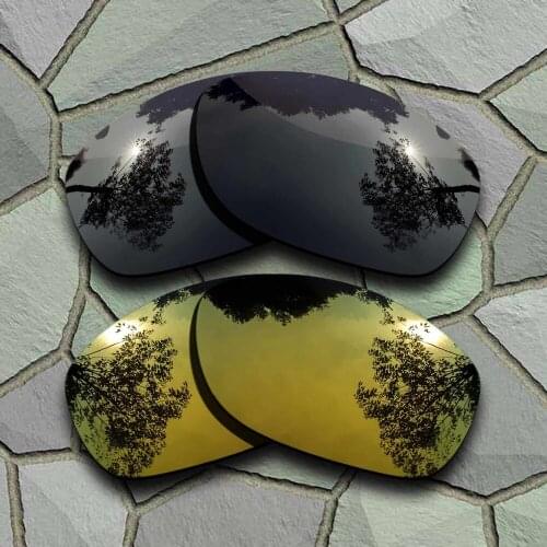 Grey Black&Yellow Golden Sunglasses Polarized Replacement Lenses for Oakley Pit Bull