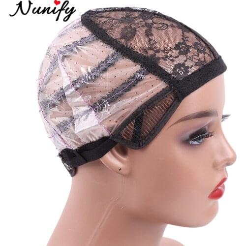 Nunify Glueless Wig Cap Stretch Mesh For Making Wigs 2Pcs Black Hairnets Wig Making Tools Diy Wave Cap Black Dome Cap For Wig