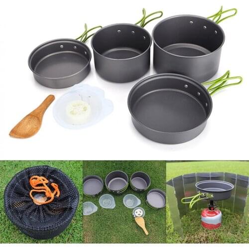 Ultralight Camping Cookware Utensils outdoor tableware set Hiking Picnic Backpacking Camping Tableware Pot Pan 1-2 persons