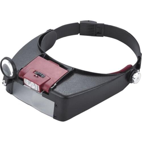 Head Magnifying Glasses With LED Magnifier For Reading Optivisor Magnifying Glass Loupes Jewelry Watch Repair With 2 Led Lights