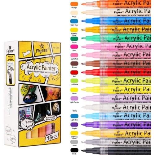 Premium Acrylic Paint Marker Pen 0.7mm Medium Tip for Rock Painting Mug Ceramic Glass Wood Fabric Painting Water Based Quick Dry