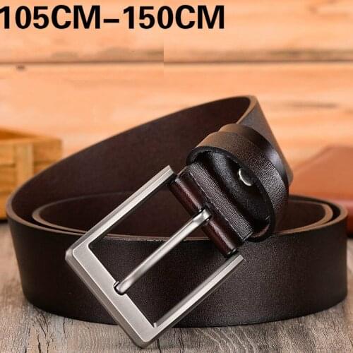105CM-150CM Men Belt Real cowhide Lengthened Retro Needle Buckle Mens business belts and jeans Good Quality Large Size