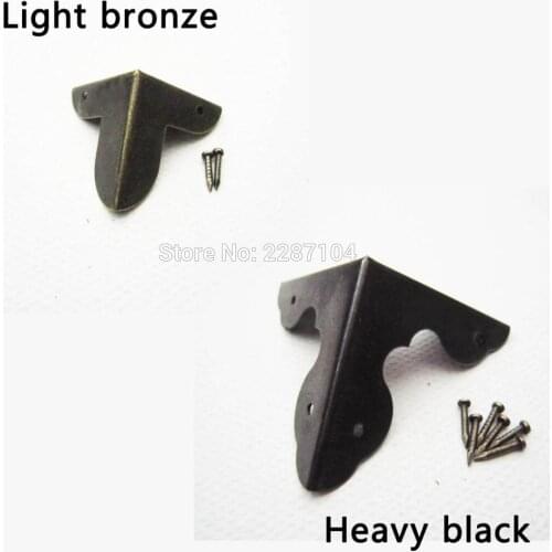 12pcs Brand New Decorative Antique Brass Black Jewelry Chest Wine Box Wooden Case Furniture Iron Metal Corner Protector Guard