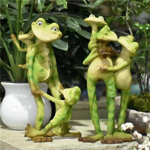 2 Pcs/Sets Simulation Animals Sculpture Resin Frog Landscape Garden Decoration Outdoor Courtyard Balcony Small Layout Ornaments