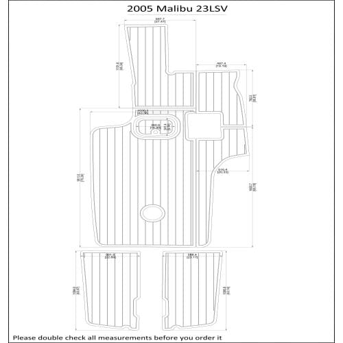 2005 Malibu 23LSV Cockpit Pad Boat EVA Teak Decking 1/4" 6mm