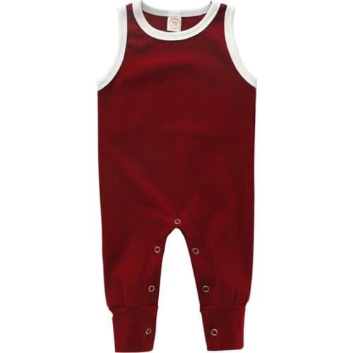 2021 Baby Summer Clothing 0-24 Newborn Infant Baby Boy Girl Solid Romper Clothes Sleeveless Summer Outfit Jumpsuit
