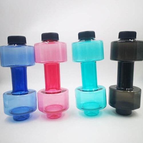 Sports Water Bottles 550ml Leakproof Portable Unbreakable My Sports Plastic Bottle Shaker BPA Fitness Dumbbell Unisex 4 Colors