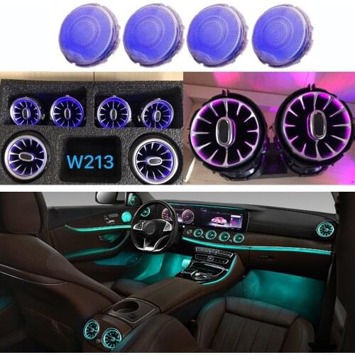 64 Front Air condition air outlet door speaker 3D tweeter LED ambient light for W213 turbine air outlet E class W213 E200 E320