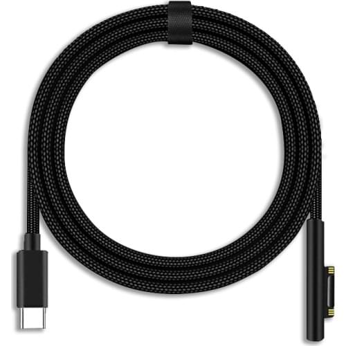 2M USB Type C Power Supply Charger Adapter 65W 15V 3A PD Fast Charging Cable Cord for Microsoft Surface Pro 3 4 5 6 GO