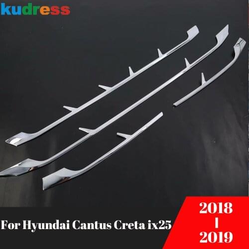 For Hyundai Cantus Creta ix25 2018 2019 Chrome Front Center Bumper Grille Bottom Cover Trim Protector Accessory Car Styling