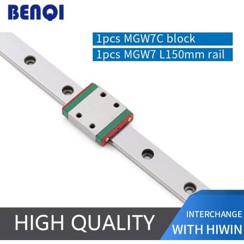 BENQI 7mm linear guideway MGW7R- L150mm + MGW7C block for cnc machine