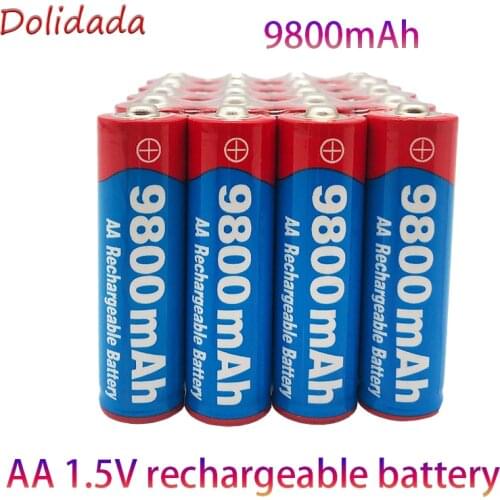 Brand AA rechargeable battery 9800mah 1.5V New Alkaline Rechargeable batery for led light toy mp3 Free shipping