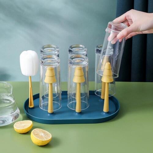 Drain Cup Holder Creative Tray Drain Tray Multifunctional Upside Down Cup Brush PP Draining Glass Holder Cup Storage Rack