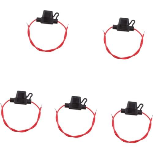5 Pcs/Set Car Blade Fuse Holders With Wire Car Fuses 18 AWG ATM/APM Blade Inline Fuse Holder For Car Boat Truck RV Etc