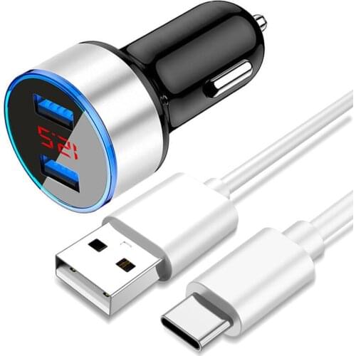 Dual USB 3.1A de Cable de cargador de coche para Xiaomi 11 10T Ultra lite POCO F3 M3 X3 NFC Redmi Note 10 9 de tipo profesional