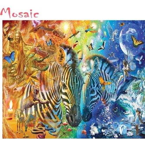 Zebra fairy DIY diamond mosaic Rhinestone Embroidery Diamond Painting 3D Cross-Stitch full square round drill home Decoration