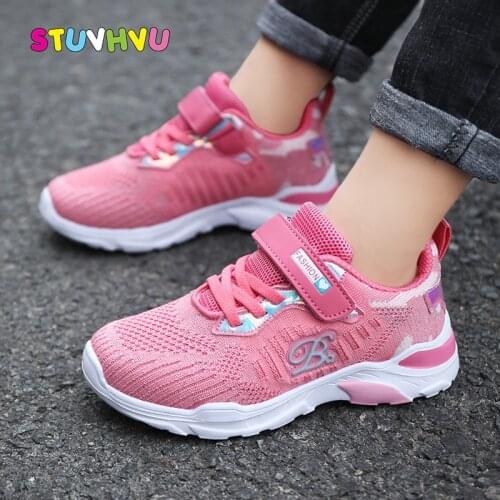 Girls Sports Shoes Breathable Net Shoes for Kids Spring and Autumn New Childrens Sneakers Boys Shoes Flying Woven Mesh Sneakers
