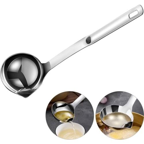 1 PCS Kitchen Oil Filter Spoon Stainless Steel Skimmer Spoon Cooking Oil Filter Scoop for Hot Pot
