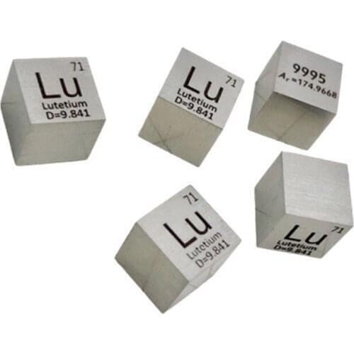 Lu Lutetium Cube Bulk Glass Seal Pure 99.95% Periodic Table of Rare-earth Metal Elements for DIY Research Study School Education