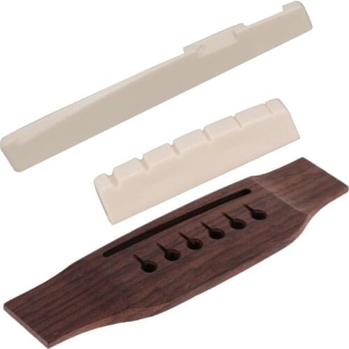 1 Set Acoustic Folk Guitars Bridge+Saddle+Nut DIY Musical Instrument Accessories