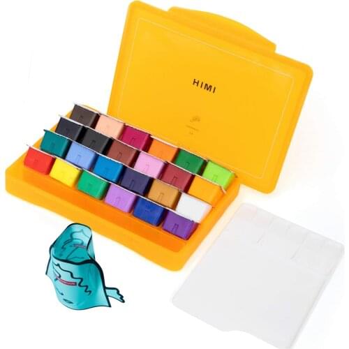 HIMI Gouache Paint Set, 24 Colors (30ml/Pc) Paint Set with Desktop Bucket,Unique Jelly Cup Design Non Toxic Paints for Artist