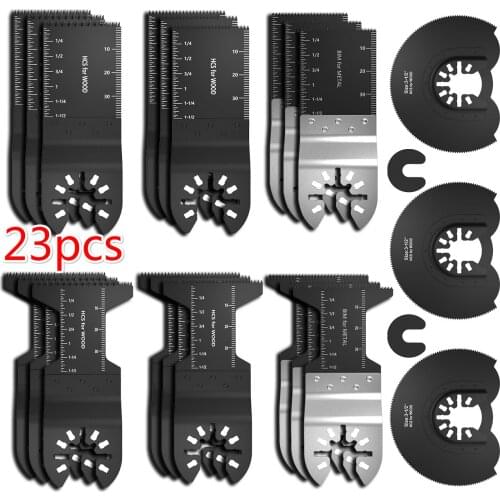 23pcs Oscillating Saw Blades Multi Tool Quick Release Circular Saw Blades Set for Metal Wood Cut Kit Oscillating Saw Accessories
