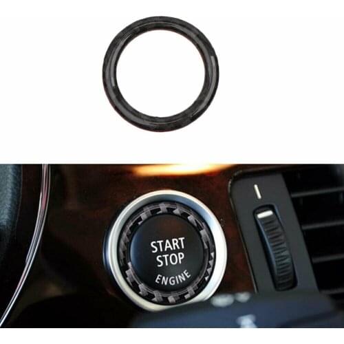 Carbon Fiber Car Engine Start Stop Button Key Ignition Cover Trim Sticker For BMW