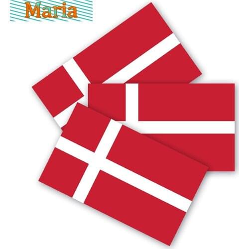 Danish Flag Bumper Stickers 3 Packs Are Made of Durable Waterproof Material,motorcycle Helmet Trunk Truck Vinyl Decals