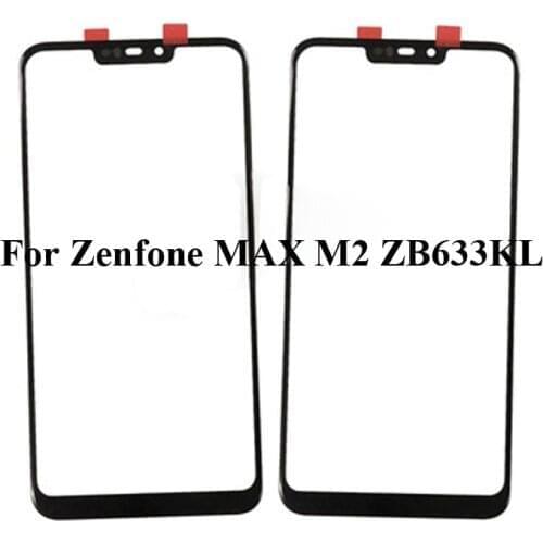 For Asus zenfone MAX M2 ZB633KL Front Outer touch Screen Glass Lens without flex cable Cover Repair Parts zenfoneMAX M 2