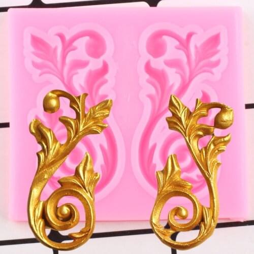 Relief Flower Vine Silicone Mold DIY Party Cake Decorating Tools Cake Border Fondant Mold Candy Polymer Clay Chocolate Molds